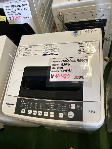 Máquina de lavar Hisense 5.5kg 2019