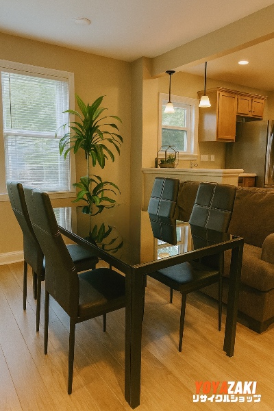 Mesa de jantar Tampo de vidro preto