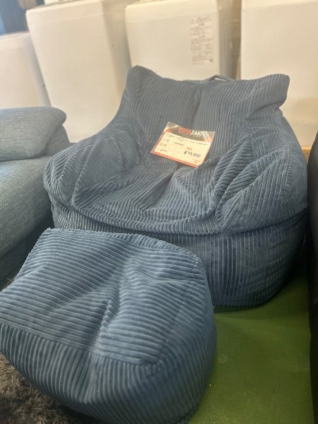 LOOSY 1-Seater Sofa with Ottoman – Navy